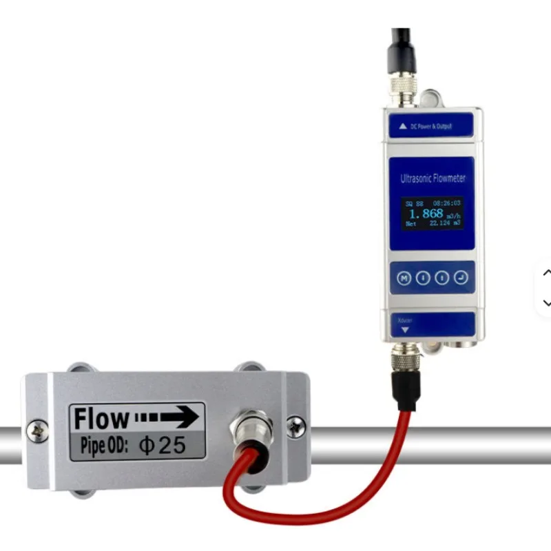 Industrial fixtures for flow meters, equipped with temperature sensors and data for water balance hydraulic systems