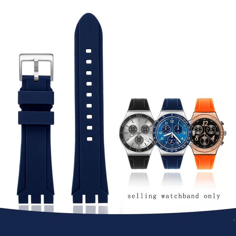 

Silicone watchband for Swatch SVG series silicone watch strap SVGB400 svgk401/2/3 406 408 watch strap 22mm wristband bracelet