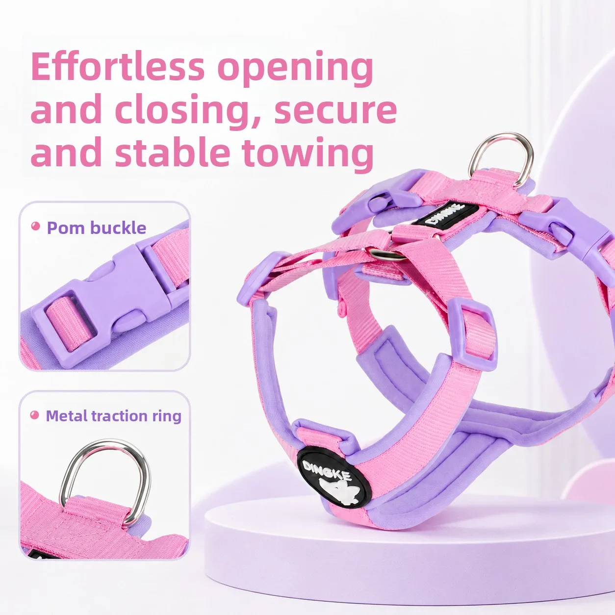 New I-shaped explosion-proof and breathable large, medium and small dogs, pets, dogs, chest straps, traction ropes