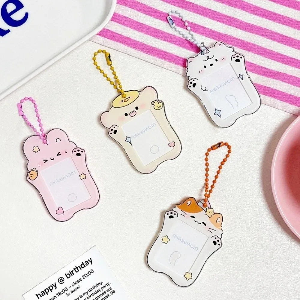 Kawaii Photocard حامل مقاومة للخدش بطاقة الصور كم واقية المفاتيح حامي بطاقات باب الحافلة كم