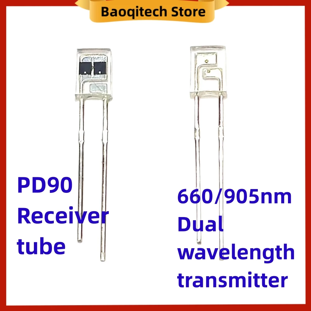 Dual Wavelength Transmissor, Tubo Receptor PD90, 660 nm, 905nm, Sensor de Oxigênio no Sangue, Instrumento de Medição, Diodo Infravermelho, 20 Pares