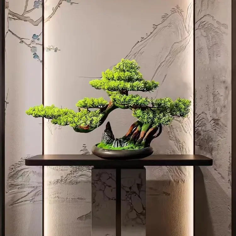 Simulated welcome pine bonsai green plants potted plants living room TV cabinet entrance office home decoration ornament