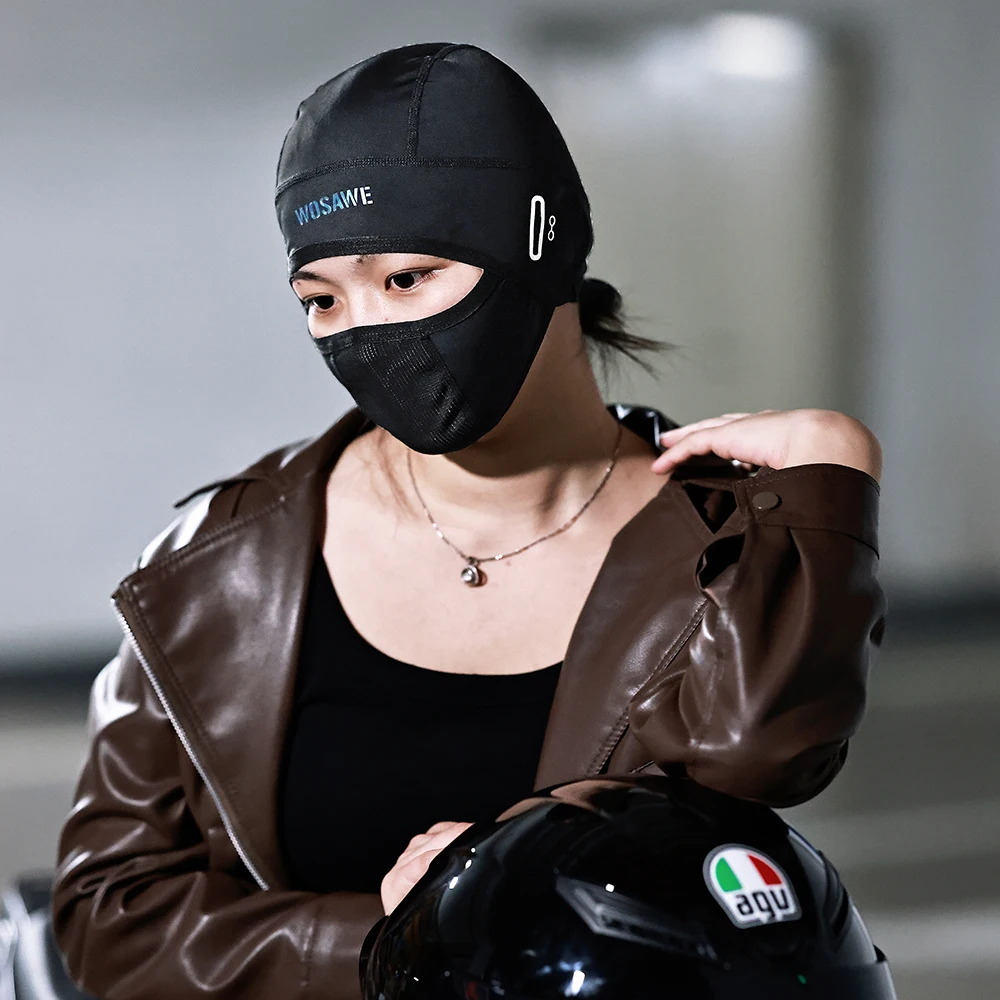 WOSAWE Men's Caps Cycling Balaclava Full Face Mask Windproof Breathable Anti-UV Motocross Motorcycle Helmet Liner Hats