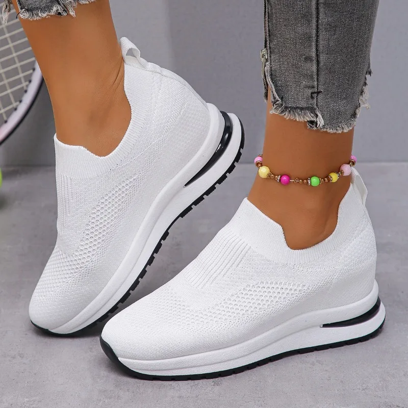 New Women Platform Sneakers Spring Fashion Women Vulcanize Shoes Lace-up Mesh Breathable Women Casual Shoes Tenis Feminino