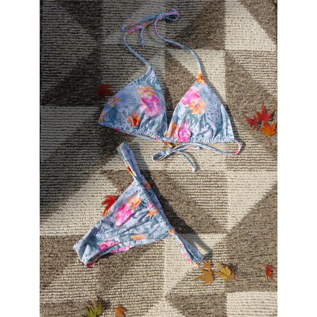 XS - XL, Bikini mit Blumenmuster, Damen-Badeanzug, zweiteiliges Bikini-Set, Damen-Badebekleidung, gepolsterter Badeanzug, Badeanzug, Modell V6530. – Detail 22