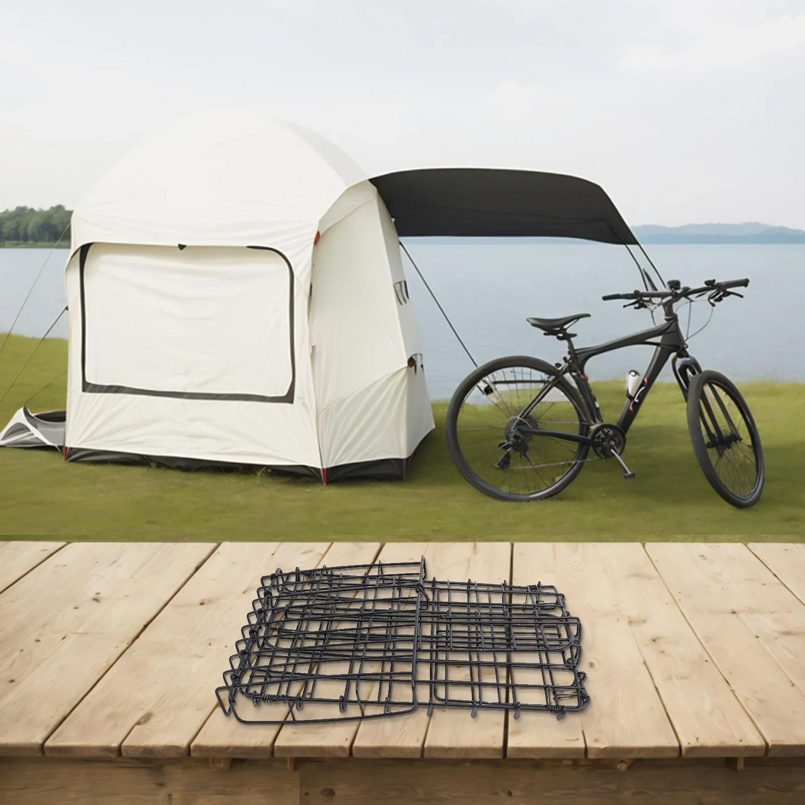 

Cargo Foldable Steel Wire Takes Up No Space Bike Rear Cargo Black Black Takes Up No Space Convenient For Storage