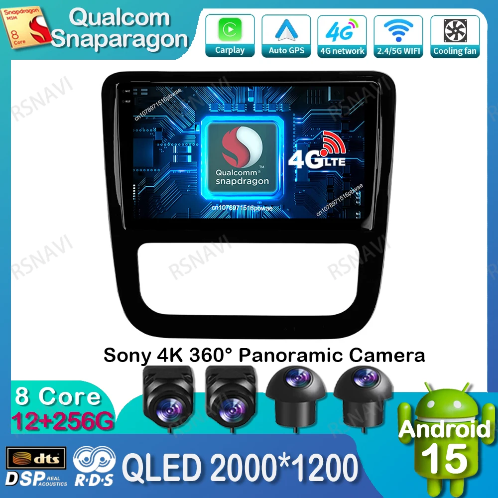 

Android 15 Car Radio For Volkswagen Scirocco 2008-2013 Stereo DVD Qualcomm Autoradio Navigation GPS 5G WIFI QLED Multimedia BT