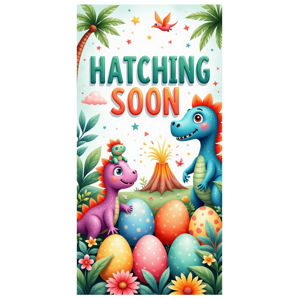 Dinosaur Egg Backdrop Cute  Prehistoric Background Dino Backdrop Floral Decor  Dino Display For Birthday Decoration