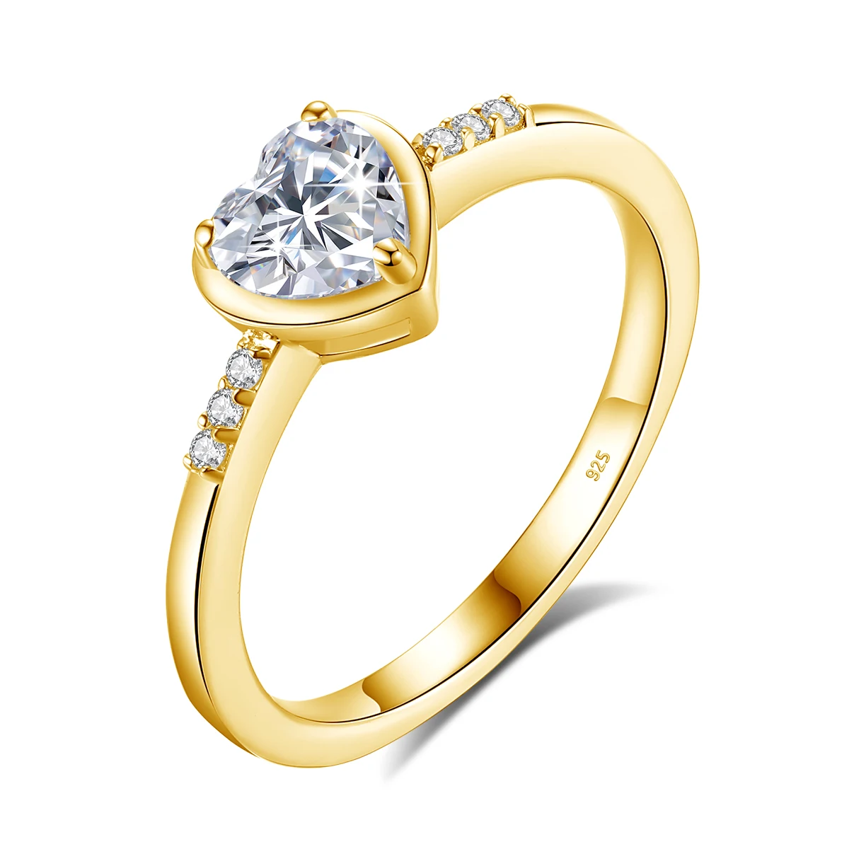 Valentinstagsgeschenk Herzförmiger Moissanit-Ring mit Zertifikat Massives 925er Silber Hochzeit Ewigkeit Einzigartiger Schmuck für Frauen im Angebot – Detail 4