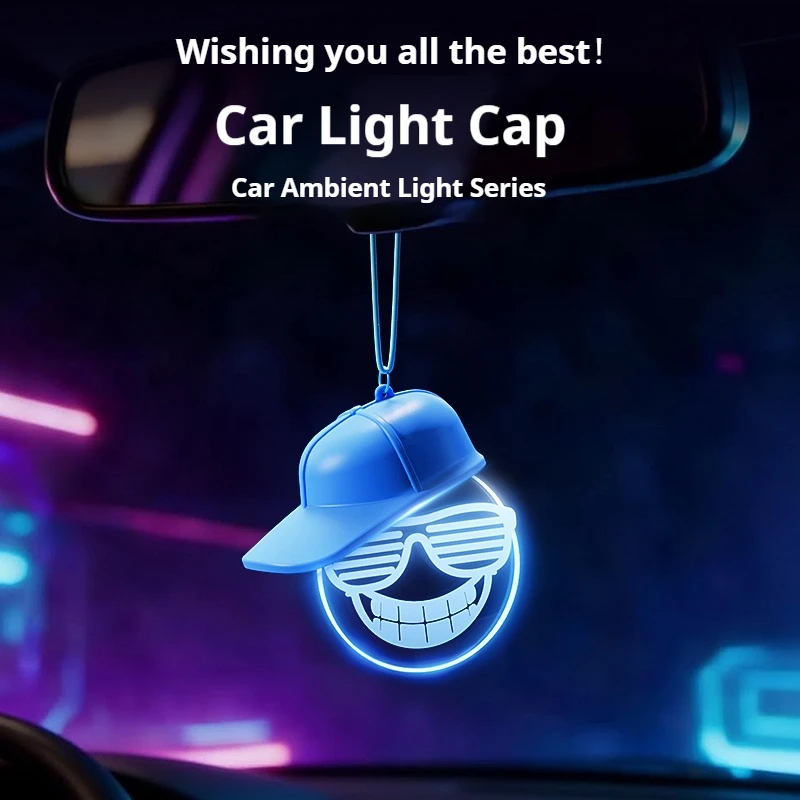 Luminous light bulb, rearview mirror pendant, high-end car atmosphere light, creative retro pendant, car hanging decoration