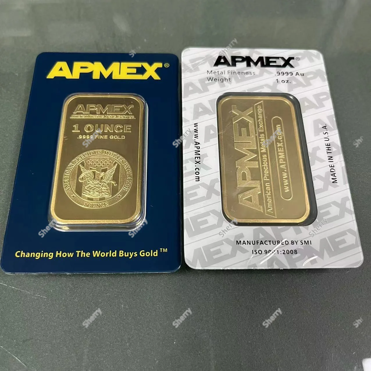 1 Oz Swiss APMEX 24k Gold Plated Bar Copper Core Independent Serial Number Sealed Packaging Craft Collectible Home Decor