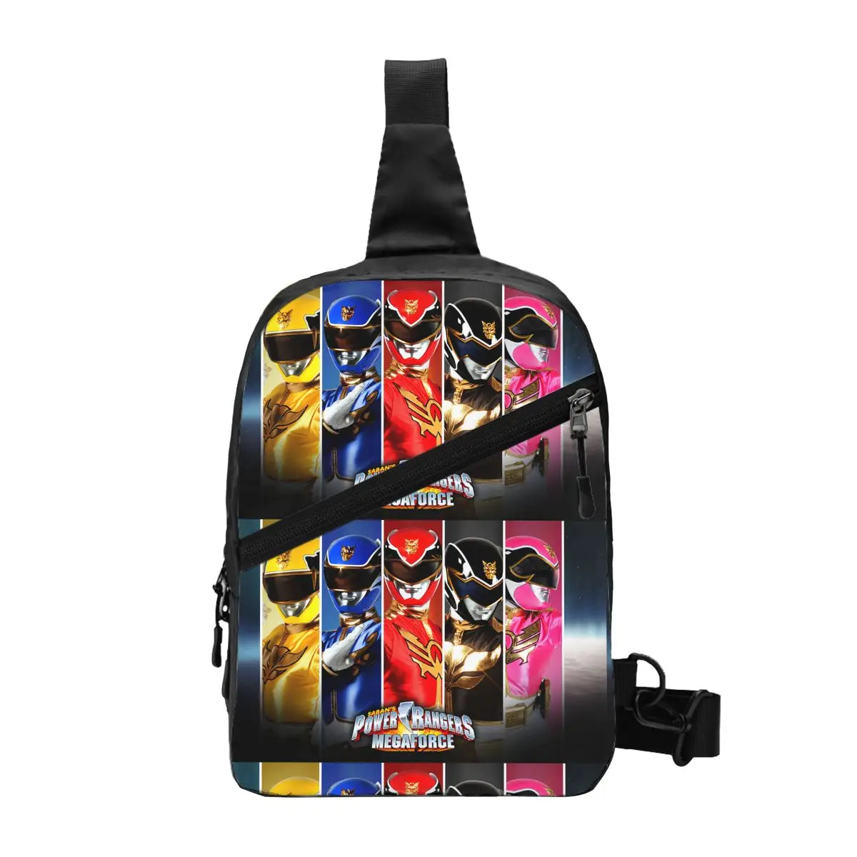 Mighty Morphin Power Ranger Chest Bag Men Sling Crossbody Backpack Chest Bag Traveling Hiking Daypack Shoulder Bag