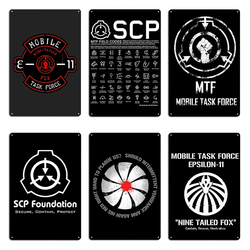 Scp Mobile Task Forces Metal Sign Pub Cinema Customize Plaques Scp Tin Sign Poster