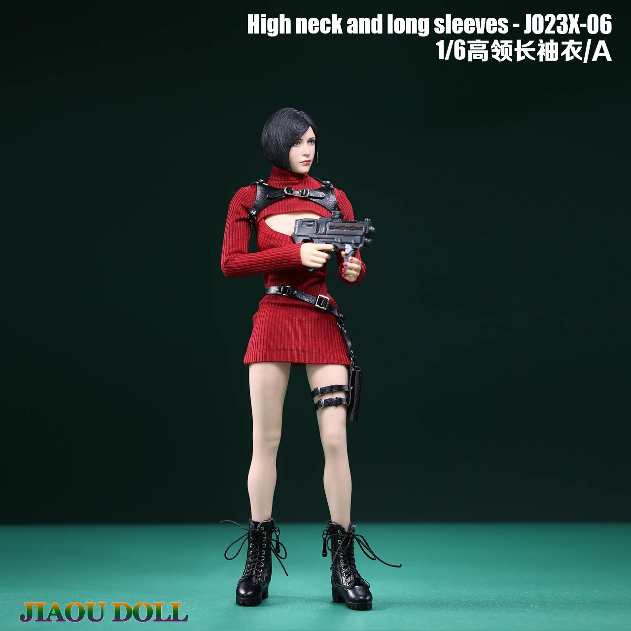 JO23X-06 1/6 Schaal Ada Wong Slanke Coltrui Jurk Lange Mouwen Trui Holsters Set Fit 12 inch Vrouwelijke Action Figure Body