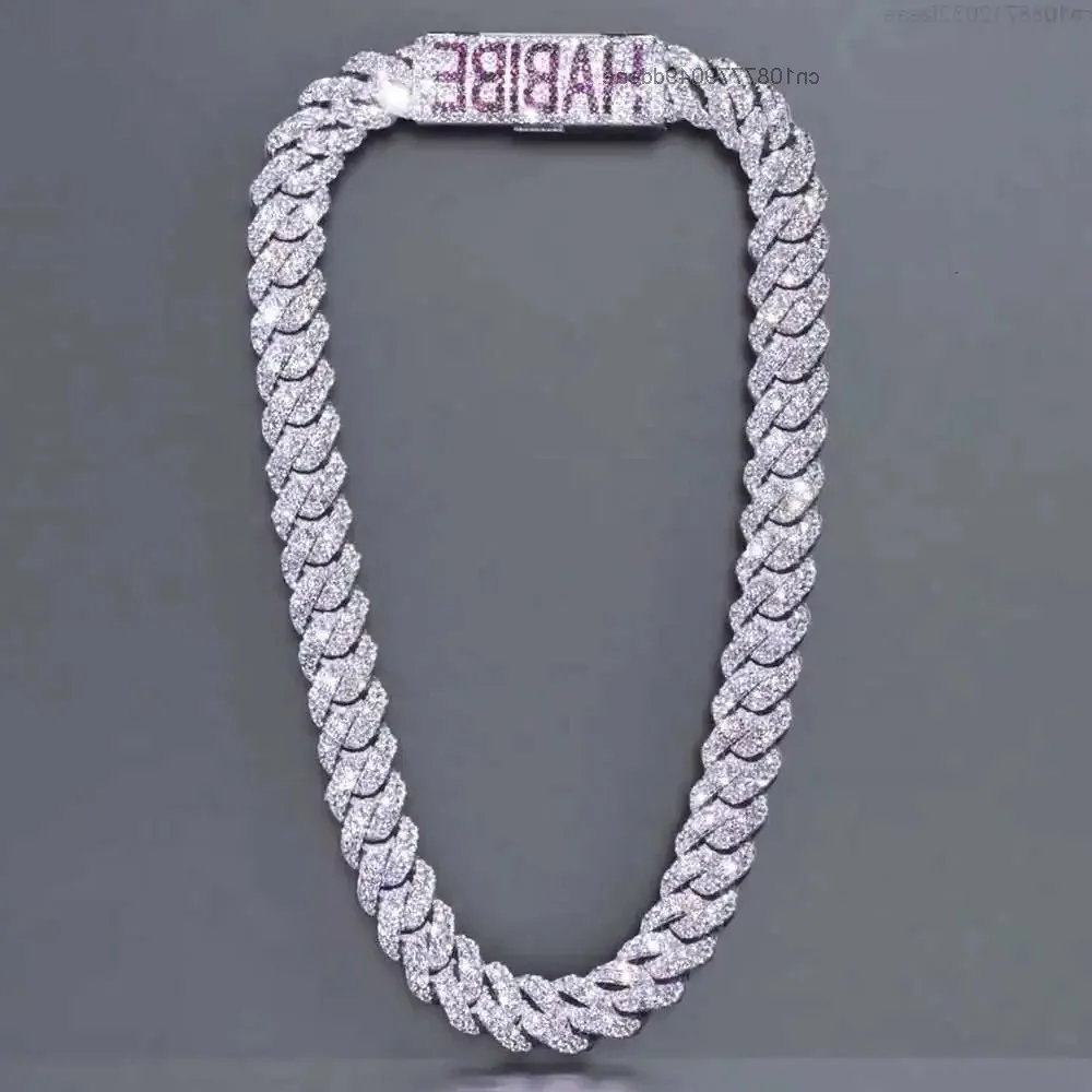 

Ювелирные изделия в стиле хип-хоп, застежка на заказ, Iced Out, Майами, муассанит, звено цепи, кубинское ожерелье из стерлингового серебра 925, христианское круглое ожерелье в стиле хип-хоп