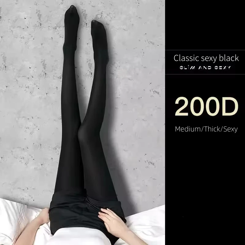 Fashion High Quality Elastic Opaque Tights Women Solid Color Pantyhose Sexy Lady Beauty Leggings Spring Autumn Black Stockings