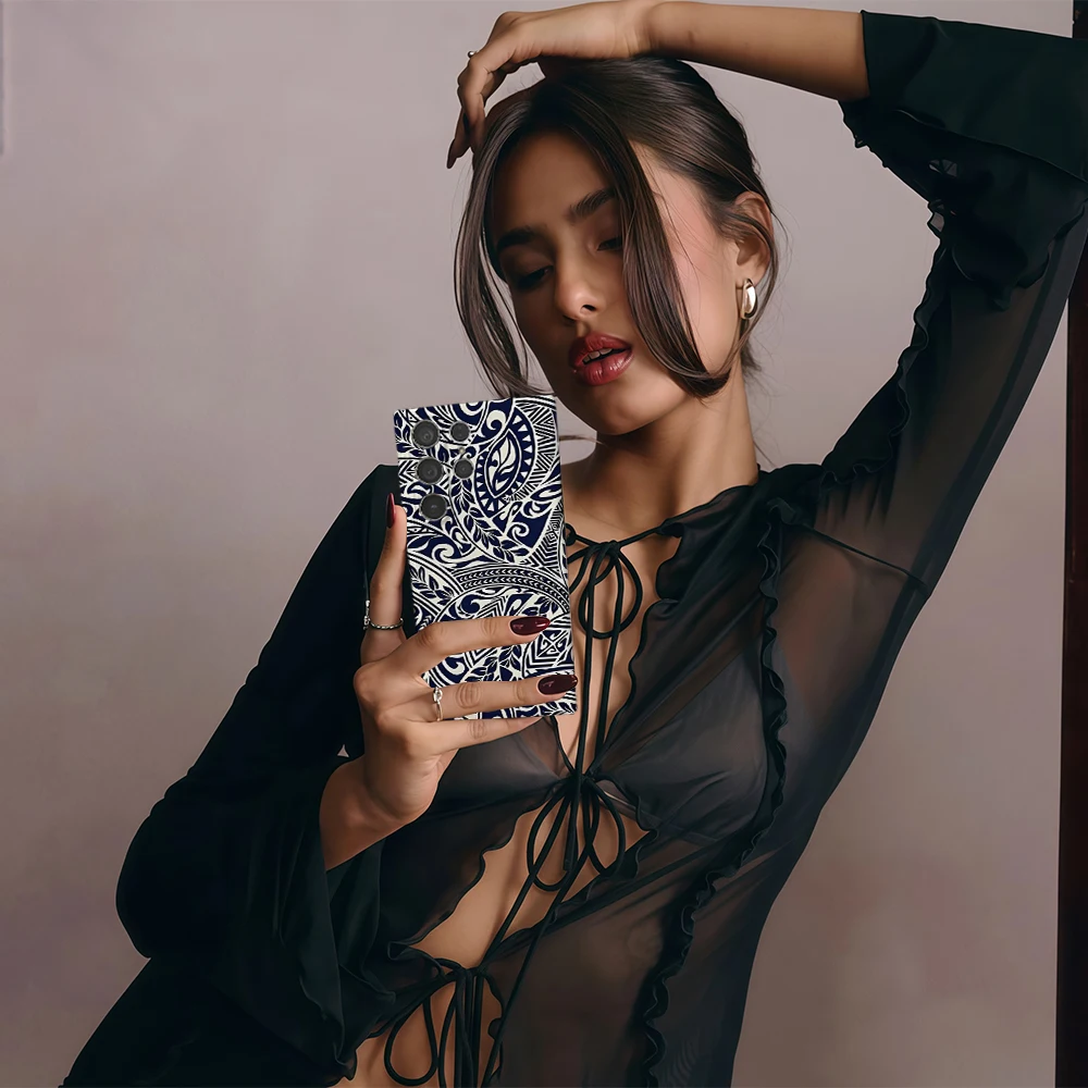 القبلية نمط الفن قضية الهاتف لسامسونج غالاكسي S25 S24 S23 الترا زائد A35 A283 لامعة HD الغلاف الصلب فيلم قذيفة