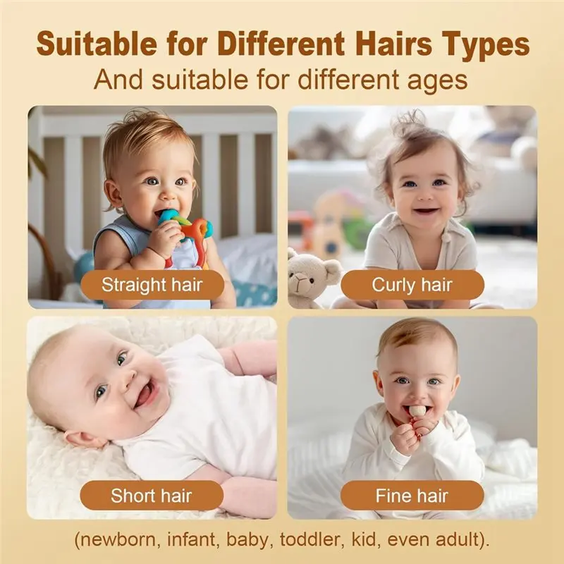 [Heavy Duty】 Cordless Water-Resistant Waterproof Baby Hair Trimmer, Silent Vacuum Baby Hair Clippers For Kids, Hair Cutting Kit