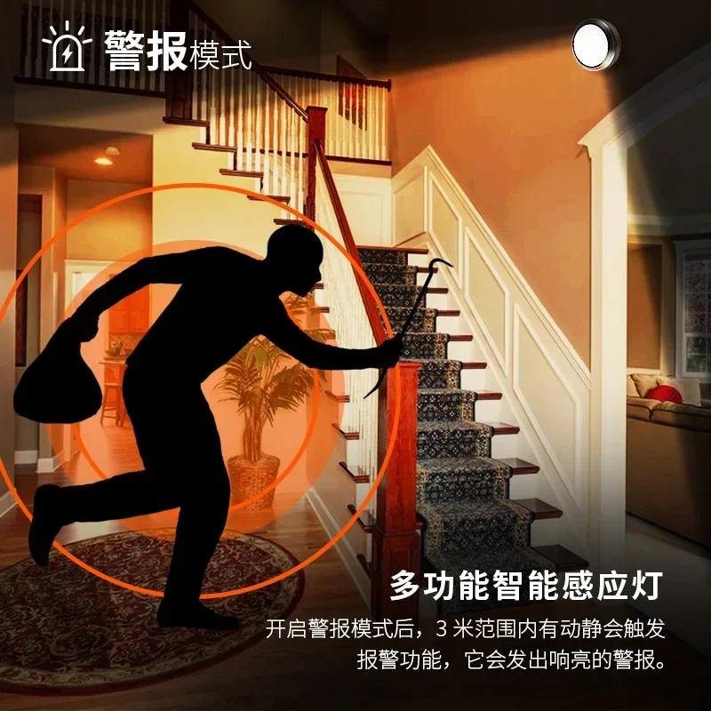 Alarm Smart Human Body Sensor Light Kitchen Bedroom Lighting Battery Cabinet Light Night Light