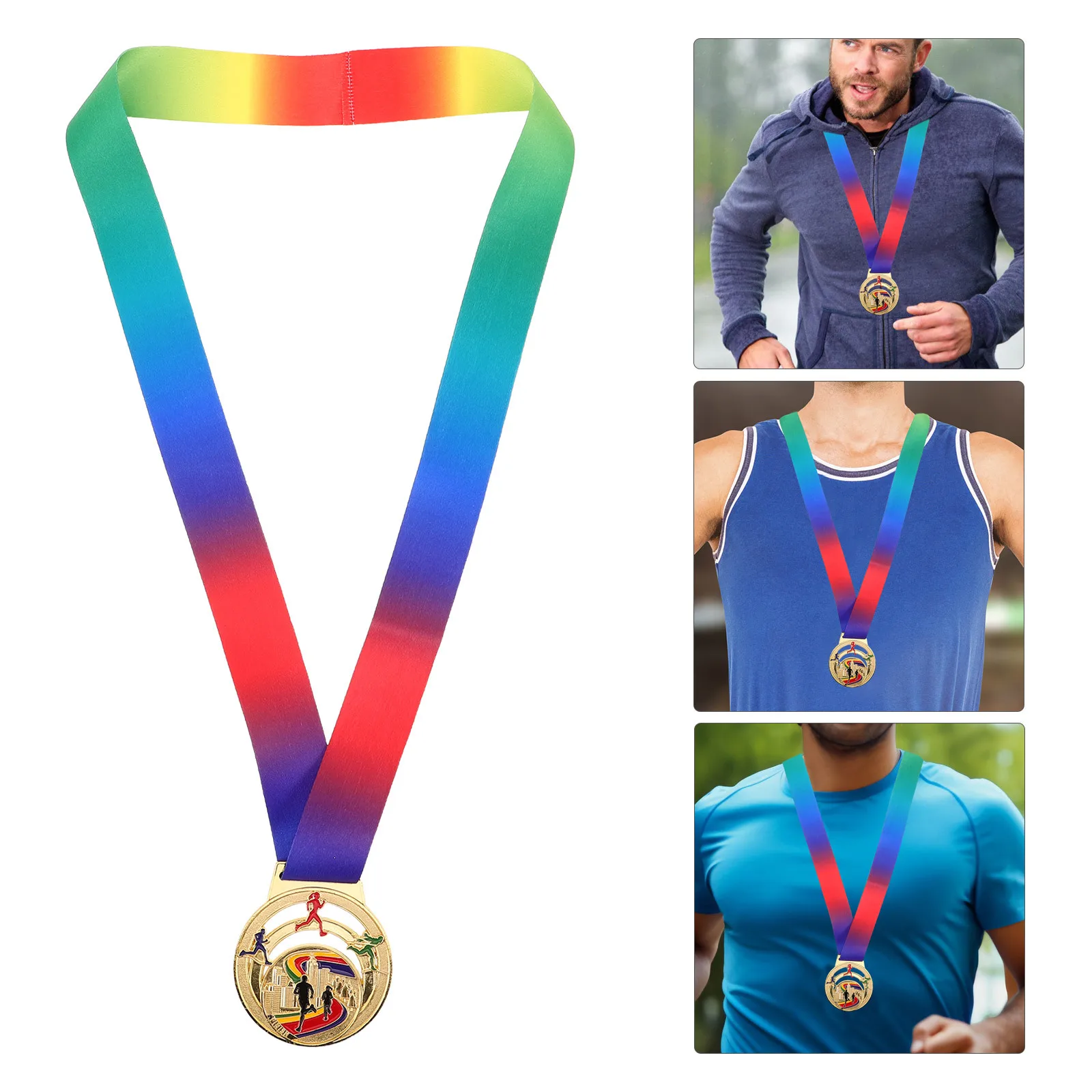 

Running Medal Zinc Alloy Metal Sports Award Outdoor Competition Marathon Achievement Neck Lanyard Medals for Prizes