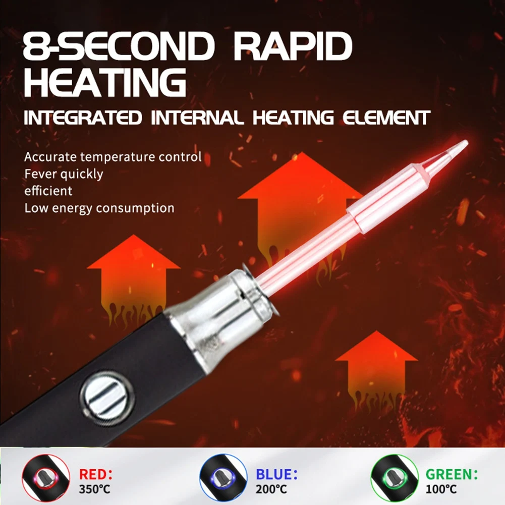 

Новинка! Мини-паяльник с резьбой 510, 3 уровня мощности, с насадкой, 1100 мАч, USB-перезаряжаемый