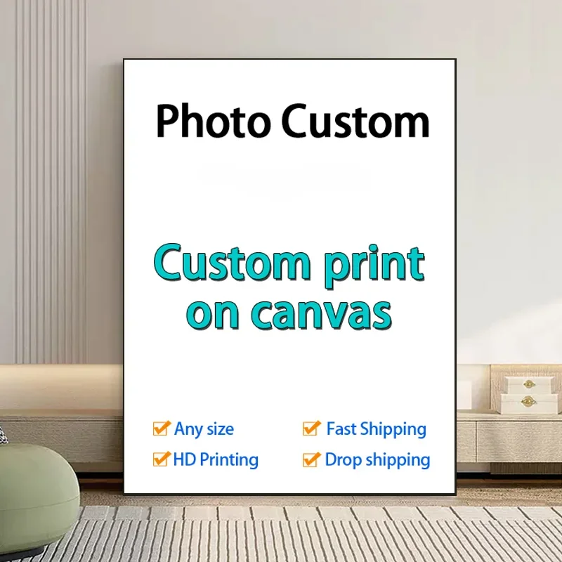 Custom Print on Canvas Paintings Wall Art Poster Pictures for Living Room Home Decor Waterproof Painting Customized Gifts