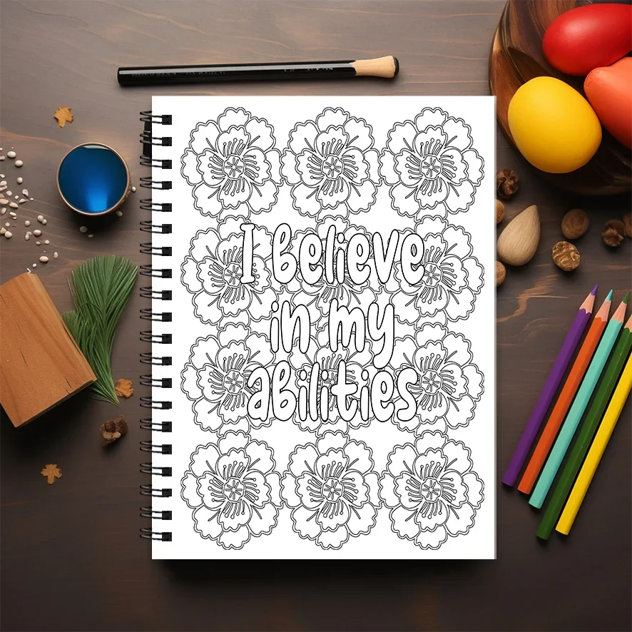 Adult Quotes Coloring Book - 8.3x 11.2 Inch 22 Page Coloring Book - Helps Reduce Stress and Ease Emotions