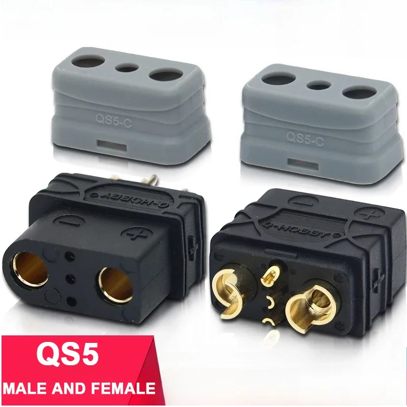 QS5 Balance Car Lithium Battery 60A Power Plug 3p Signal Pin Electric Sweeper Charge and Discharge Copper Gold Plating Connector