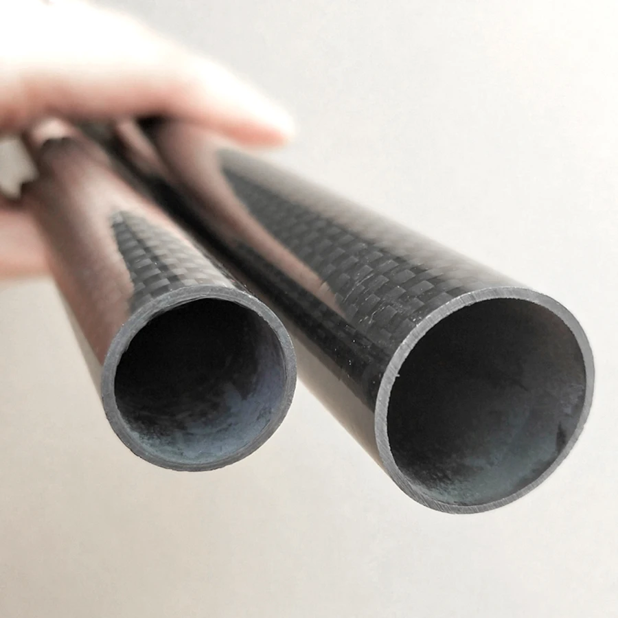 2pcs Carbon Fiber Tube 3KOD 7mm -40mm Length 500mm Carbon Fiber Pipe Thickened Carbon Tube Thickness 1.5mm 2mm Twill Matte