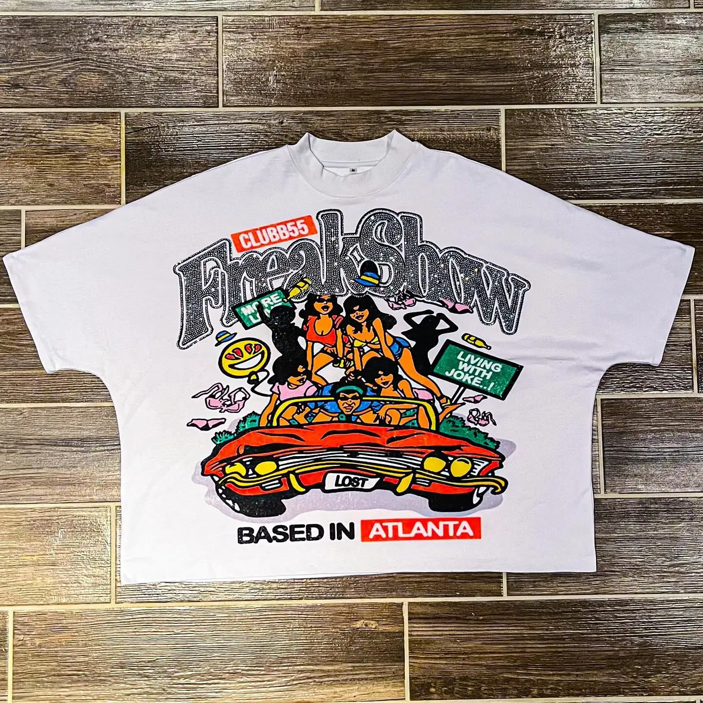 Camiseta estampada de gran tamaño para mujer, ropa de calle alta, estilo Harajuku americano, y2k, hip hop, gótico, material de algodón