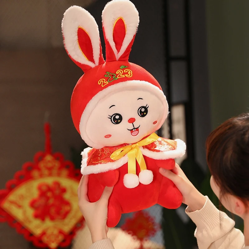 Year Of The Rabbit Mascot 2023 Plush Cape Rabbit Gift Lunar New Year Celebration Festival image 4