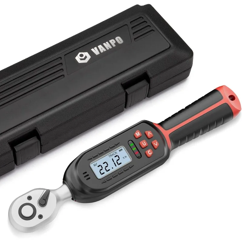 

1/4 Inch Digital Torque Wrench, 1.1-22.1 Ft-lbs/1.5-30Nm, with Preset Values, 2% Accuracy, Buzzer and LED Notification