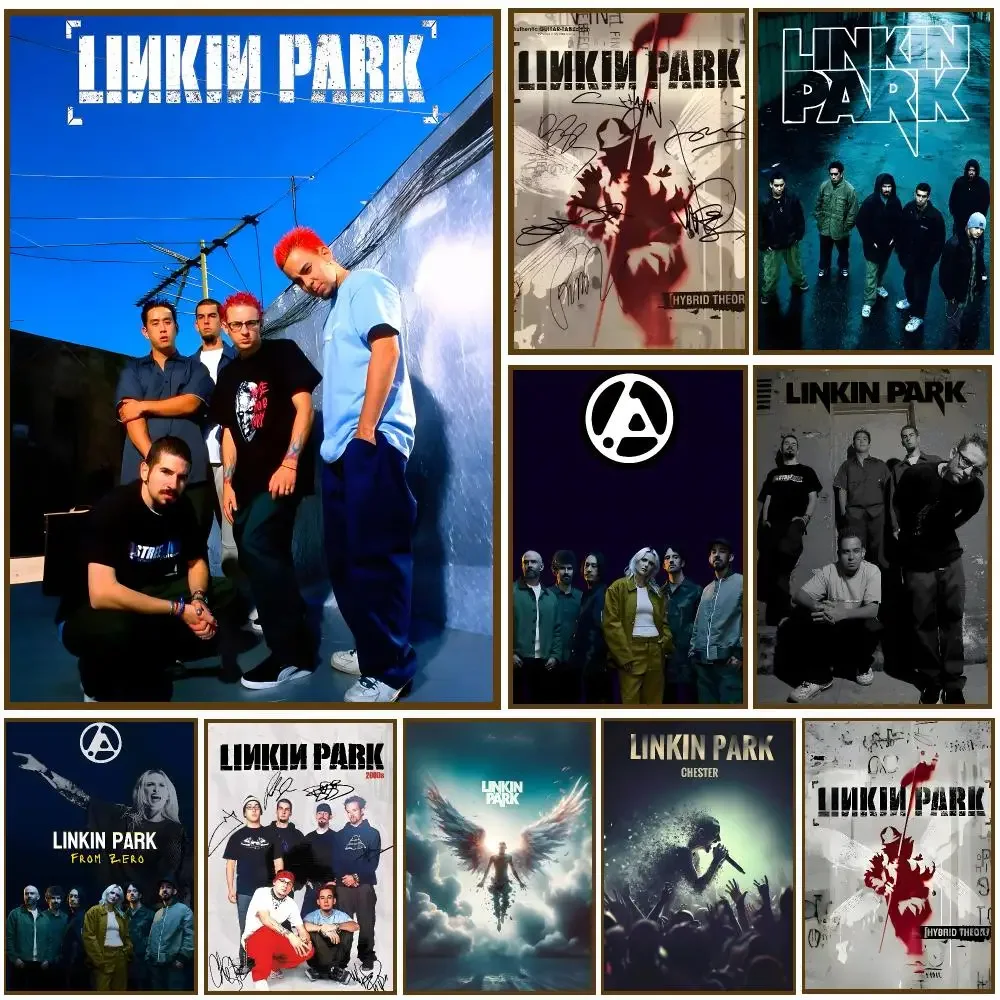 Rock Band L-Linkin Park Poster Self-adhesive Decal Living Room Bedroom Party Bar Decor Moisture-proof Fade-resistant HD