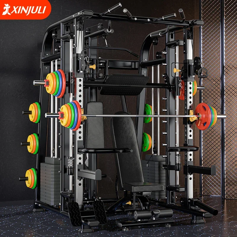 Multifunctional Home Gym Fitness Equipment Smith Machine for Sports Training featuring Cable Crossover & Optimal Arm Workouts