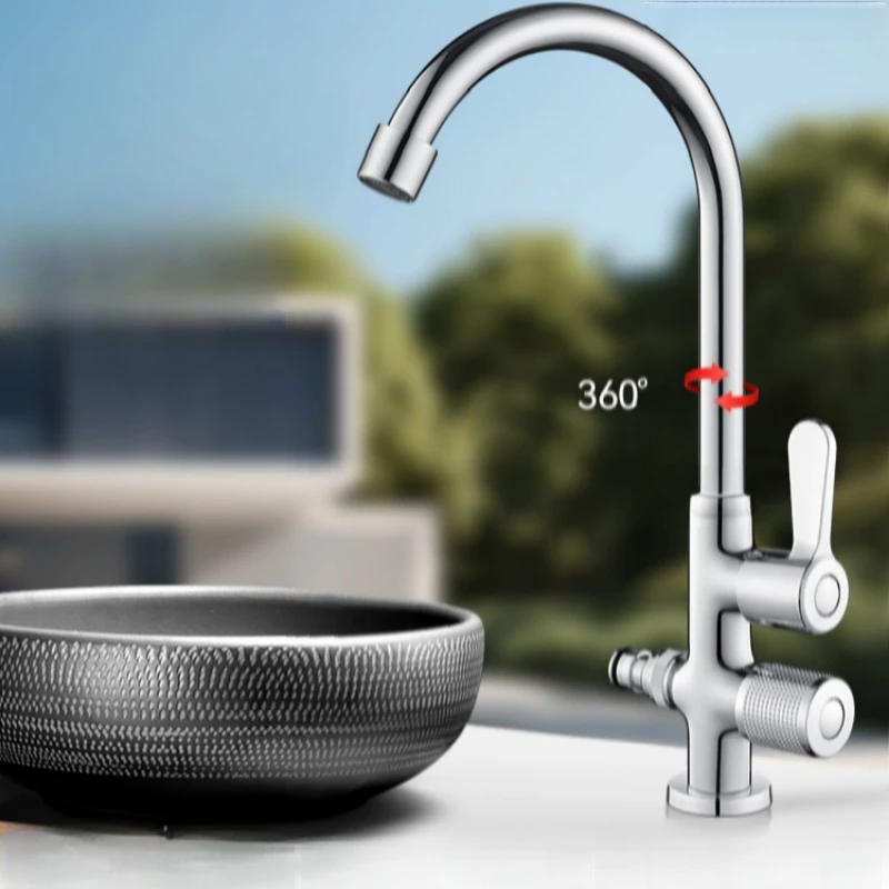 Outdoor Faucet Washbasin Courtyard Outdoor All-copper Dual-use Single-cooling Sun Protection Anti-freeze Crack Double Hole