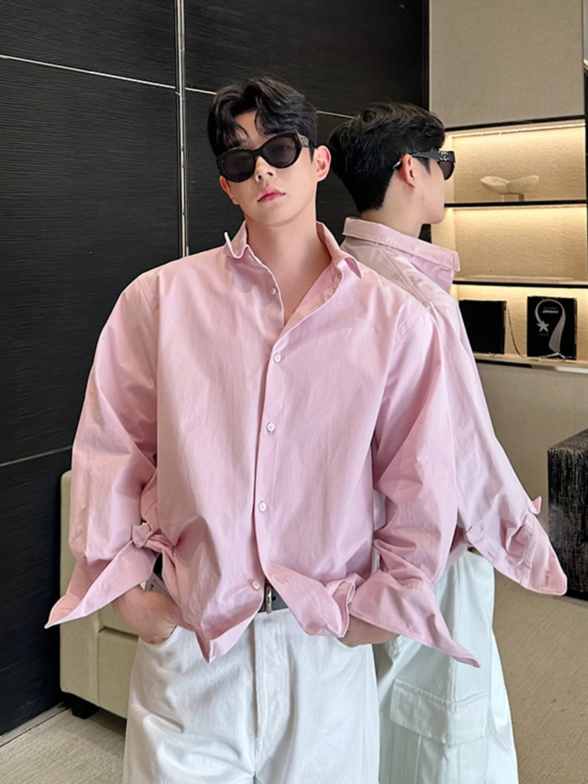 

Faionable Pure Cotton Men's irt Design Sensation Versatile Sle Korean Version ort Sve Casual Classic Collar