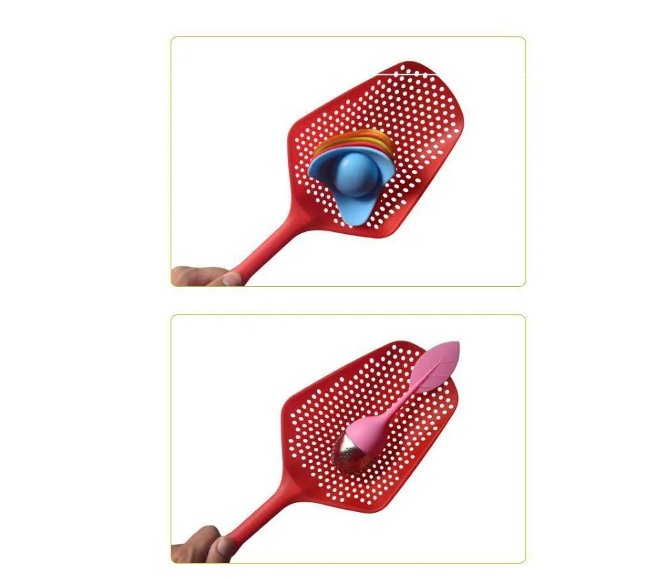 

Plastic Ice Shovel Large Water PP Drain Grid Fence Oil Gap Colander Water Shovel Large Leak Kitchen Tools Practical convenient