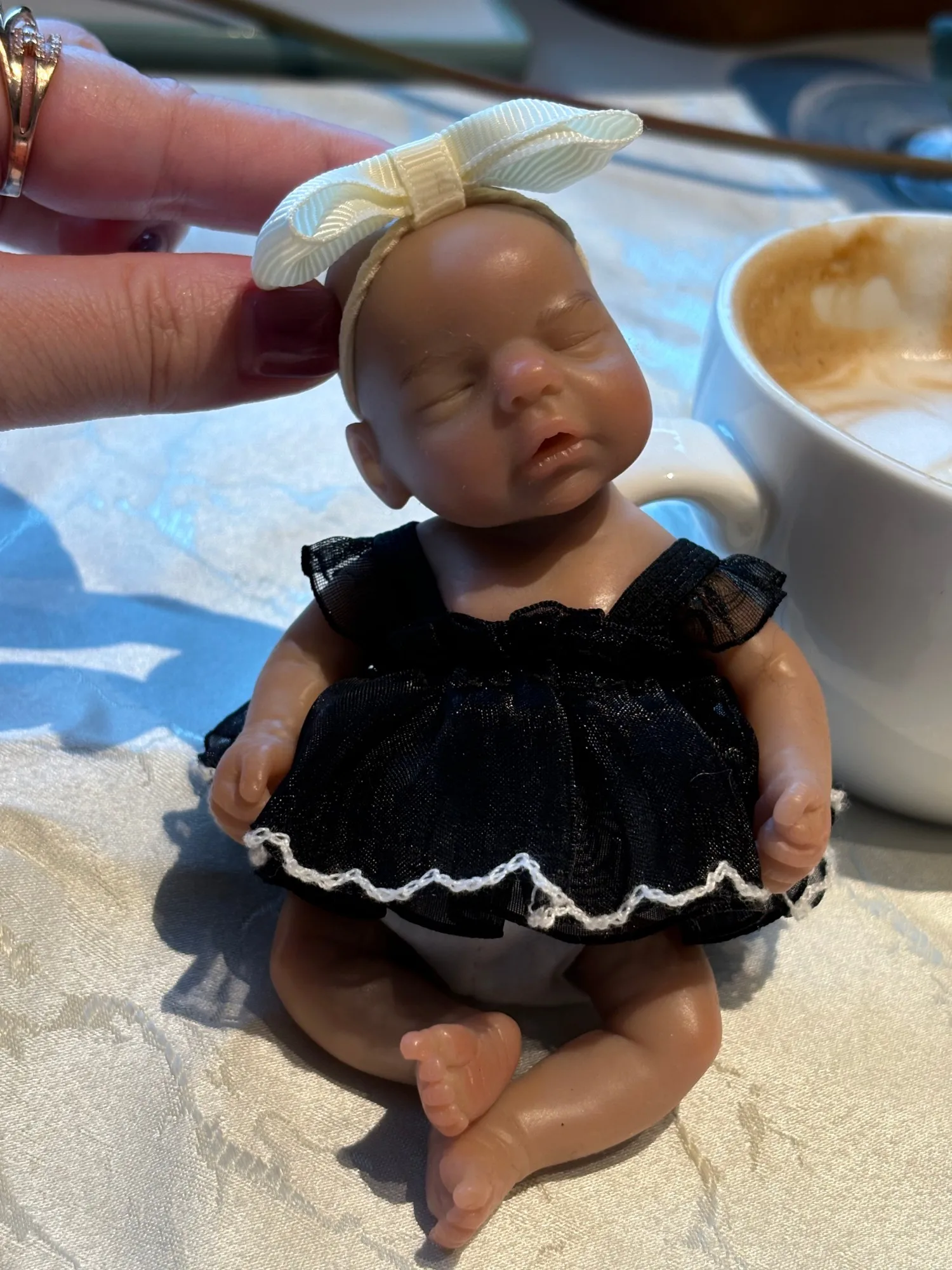 6-Inch Mini Silicone Reborn Toy Handmade Dark Skin Washable Realistic Doll Anatomically Accurate 1PC/2 Styles Ideal Gifts