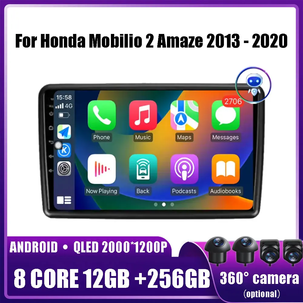 

Android 14 для Honda Mobilio 2 Amaze 2013 - 2020 автомобильный мультимедийный плеер головное устройство стерео GPS-навигация BT автомобильные аксессуары инструменты