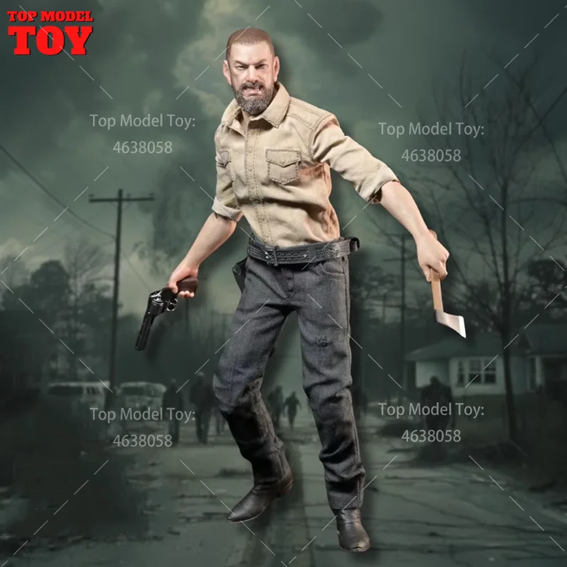 Kraken Studio 1/12 Scale Terrifying Zombie Police Killer Rick Figure Full Set 6'' Men Soldier Action Figure Model Collectible