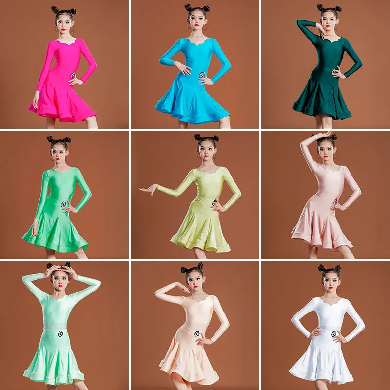 

Children'S National Standard Ballroom Dance Clothes For Girls Latin Dance Professional Dress Stage Performance Suit SL15082