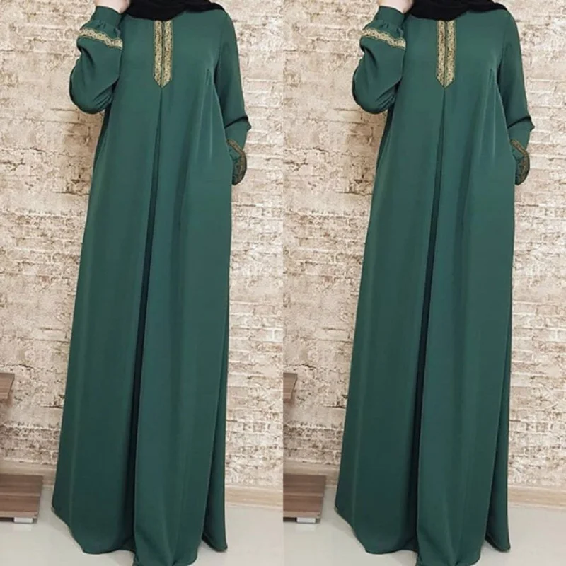 Muslim Ethnic Style Print Abayas Plus Size Dubai Dresses For Women 4xl 5xl Long Sleeve Loose Casual Robe Fashion Ramadan Dress