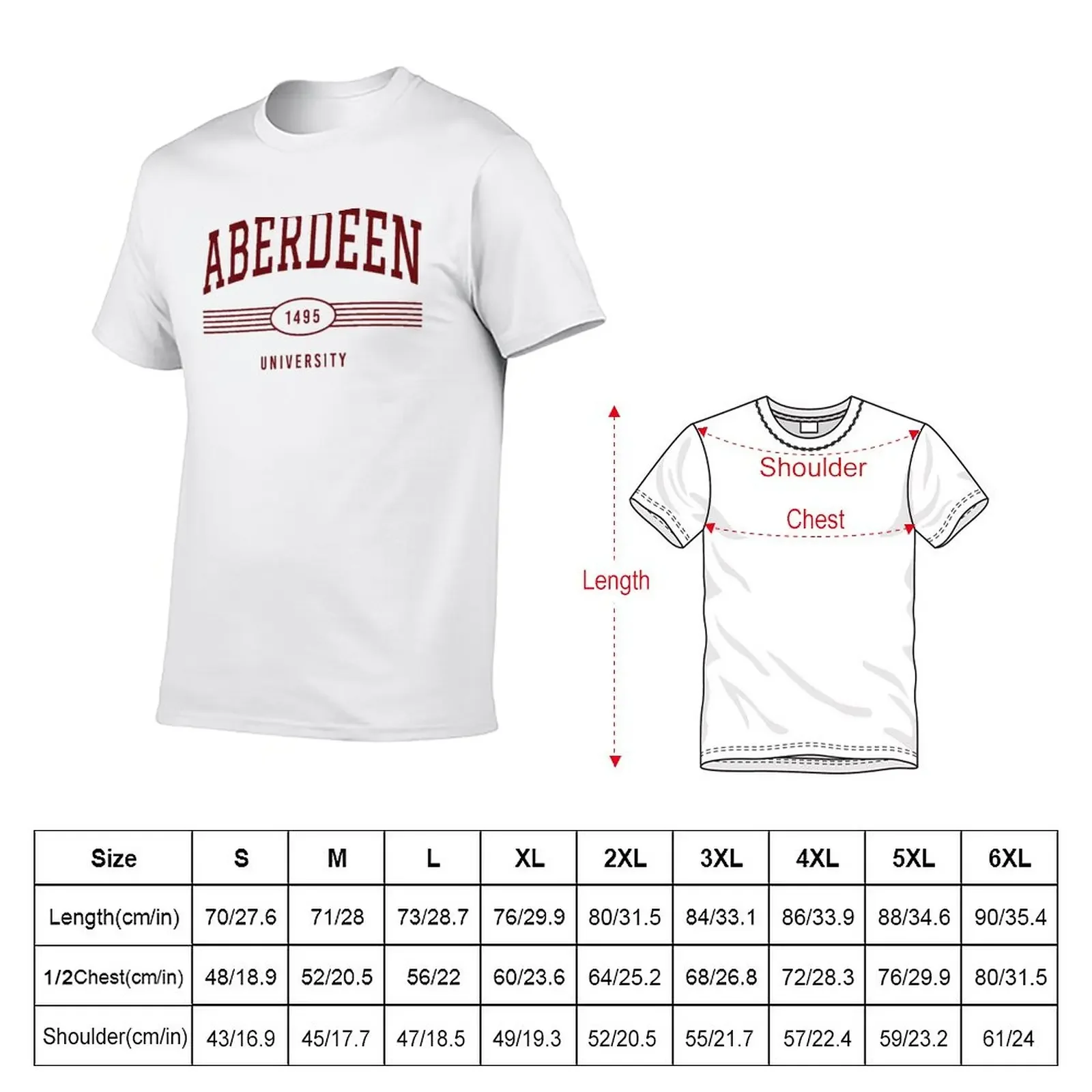 New Aberdeen University 1495 T-Shirt Short sleeve tee oversized t shirt oversized essential t shirt designer t shirt men