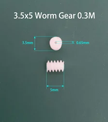 3.5*5mm 0.7A 0.3M Worm Gear Turbine Pinion Hole 0.7MM Plastic Gear Toy Accessories Technology Parts 100pcs/lot