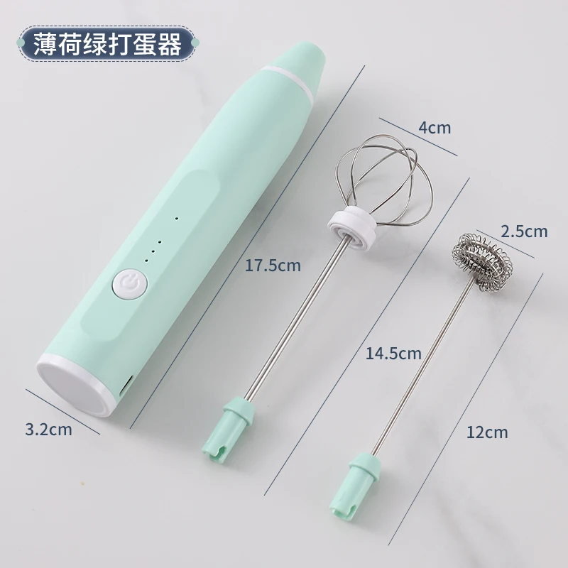 قشر البيض الصغير المحمول فقاعة الحليب المحمولة صانع كريم USB قابلة للشحن 3 سرعات خلاط طعام أداة المطبخ خلاط