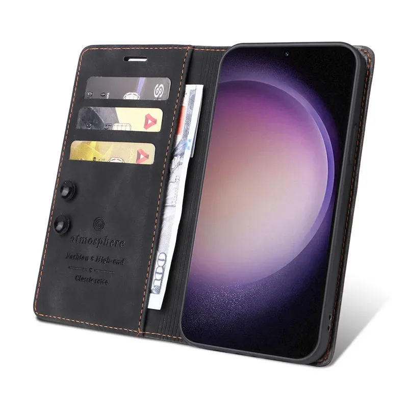 Wallet Flip Case on For Samsung Galaxy A20 A30 A50 A30s A50s A70s A70 Cover Cases Suction Cup Leather Stand Phone Protective Bag
