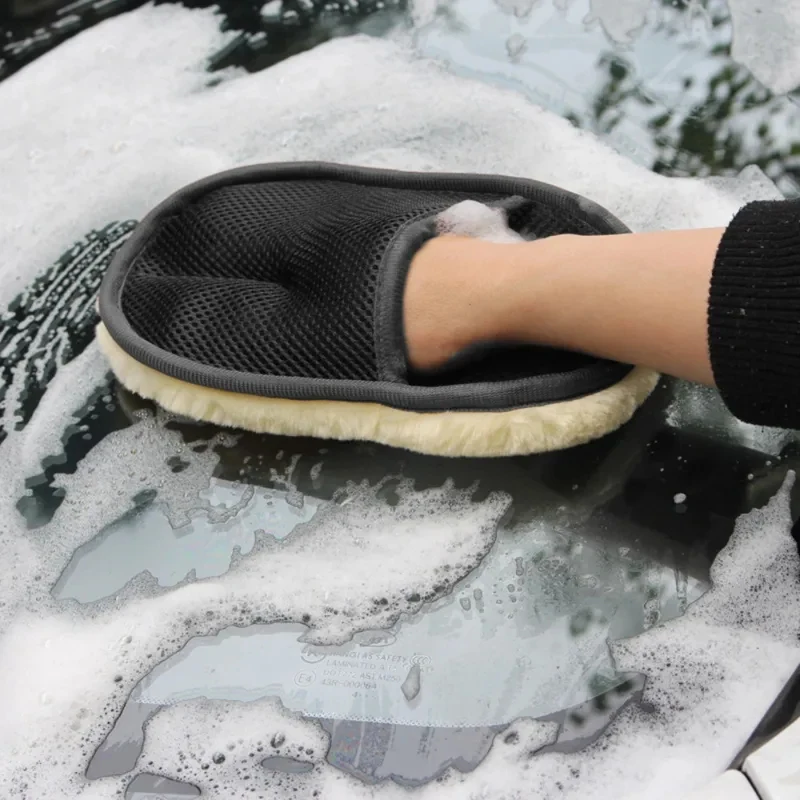 

1-20Pcs Car Washing Glove Sponge Imitation Wool Car Polishing Washing Mitt Wiping Gloves for Auto Kitchen Homes Waxing Cleaner