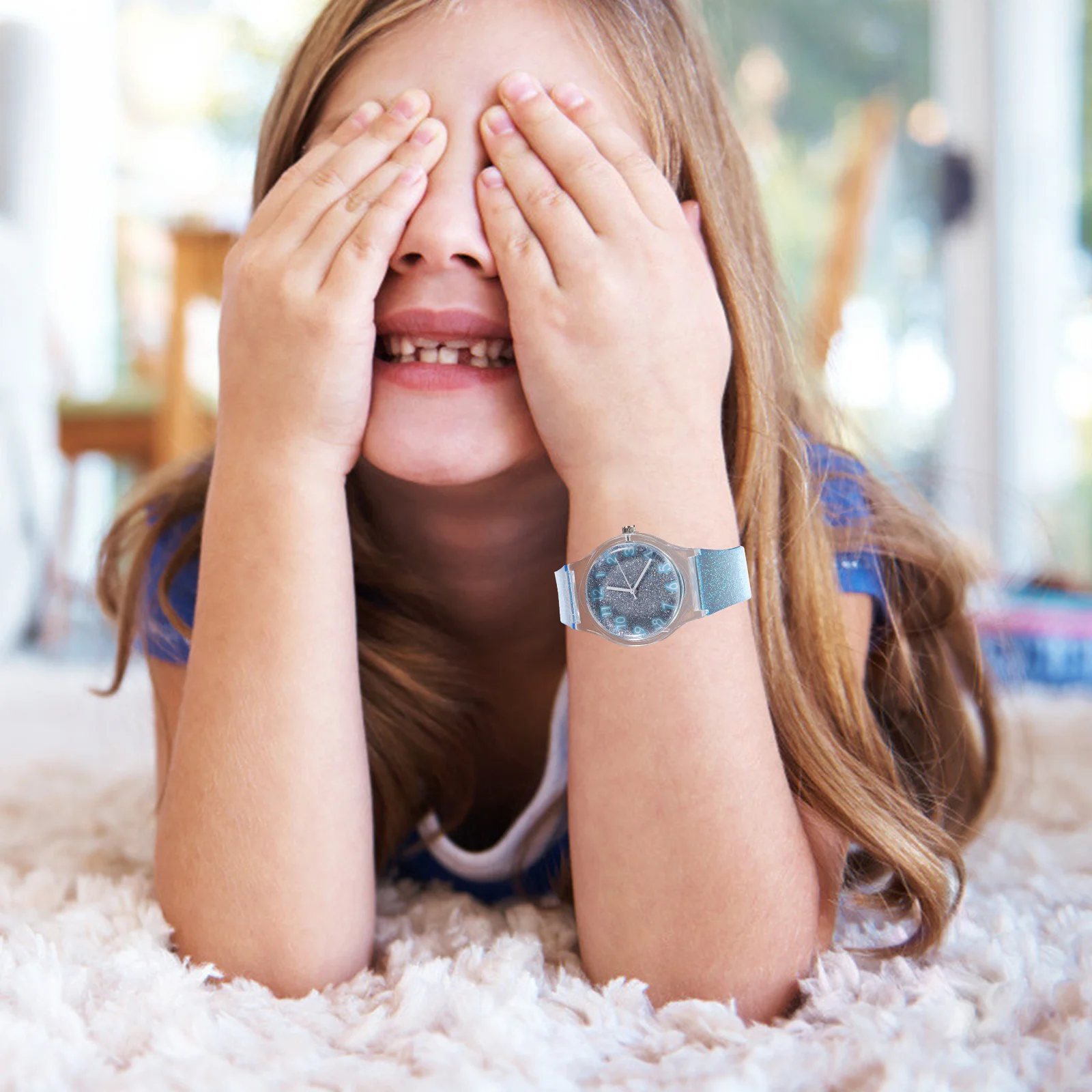 

Kids Watch Blue Creative Glowing Design Quartz Accuracy Adjustable Strap Comfortable Fit for Children Fun Fashion Wrist