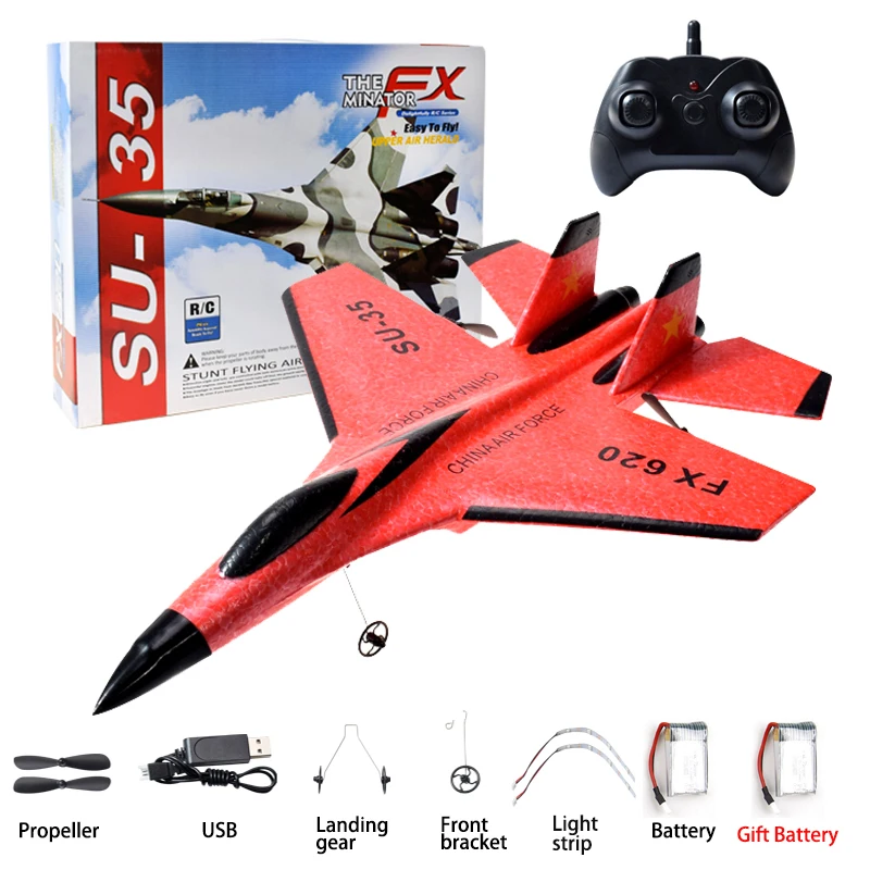 SU30 RC Airplane FX620 Remote Control Glider EPP Foam RC Plane 2.4G Radio Control Aircraft With LED Light Toys for Children