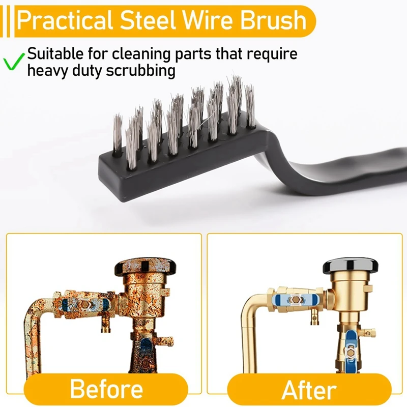 30 Pieces Mini Wire Brush,Stainless Steel Brush,Curved Handle Masonry Scratch Brush,Metal Wire Brushes For Cleaning Easy To Use